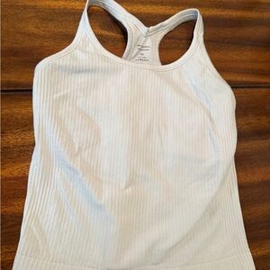Women's White Ribbed Tank Top